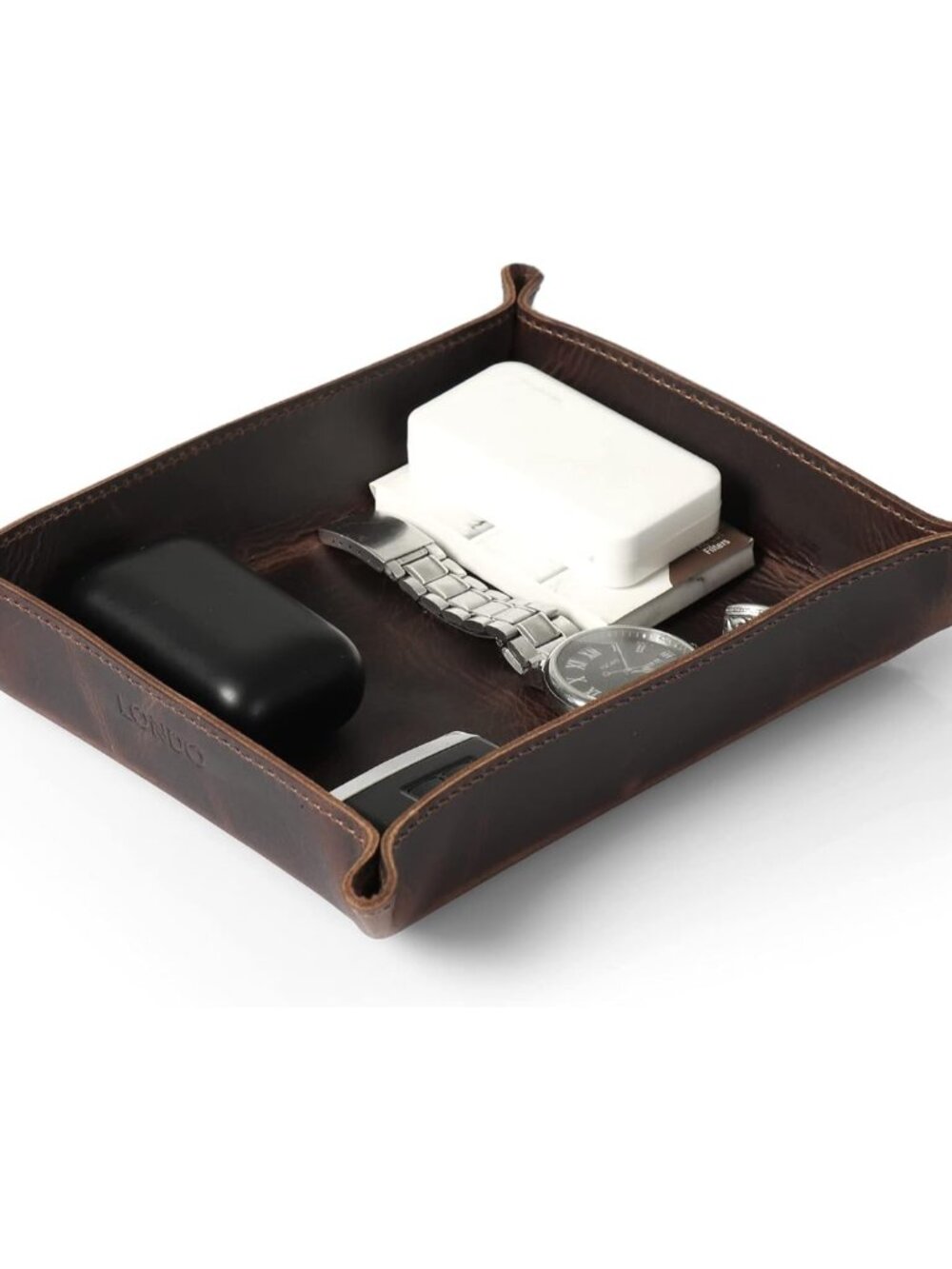 Genuine Leather Tray Organizer - Practical Lightweight Water Resistant Computer
